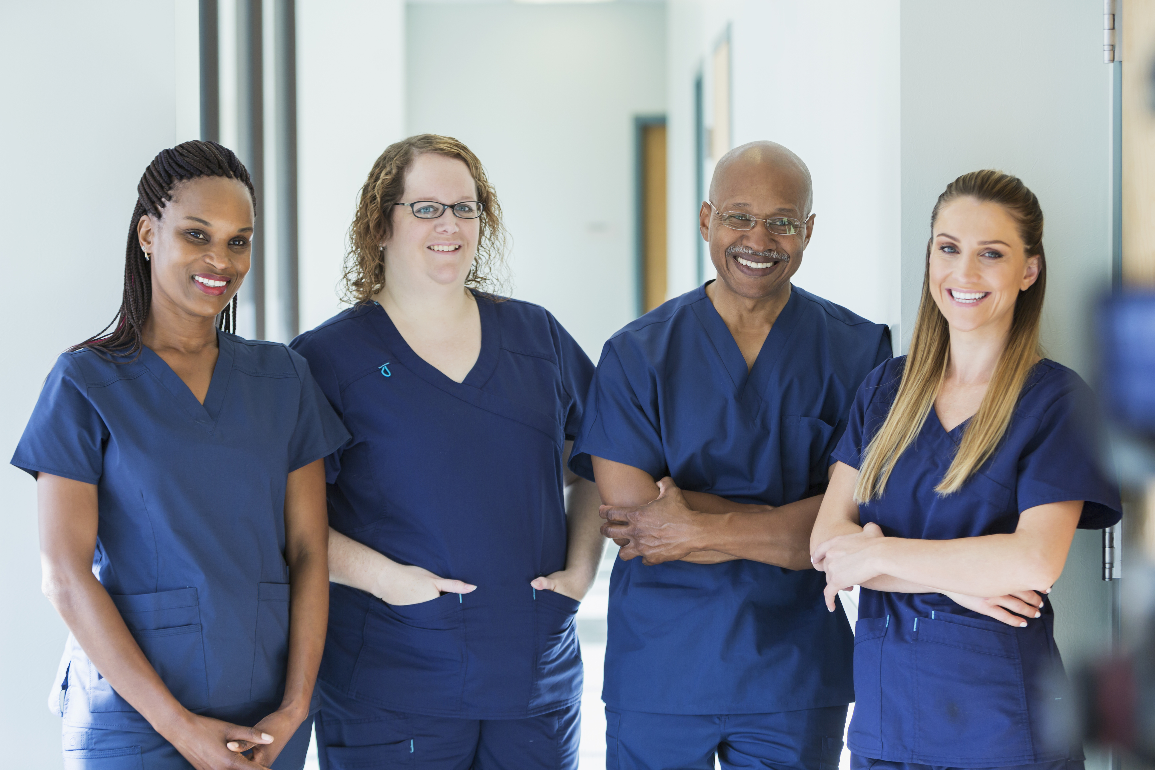 Group of four medical assistants